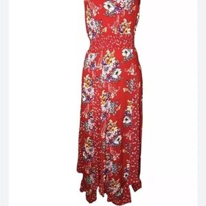 Bila Red Floral Maxi Dress